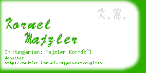 kornel majzler business card